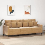 3-Sitzer-Sofa Diivan Diivan Loungesofa Relaxsofa Polstersofa G&auml;stesofa Wohnzimmersofa Relaxcouch f&uuml;r Schlafzimmer G&auml;stezimmer Braun 180 cm Samt