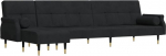 3157224 L-kujuline diivanvoodi 271 x 140 x 70 cm Velvet Black
