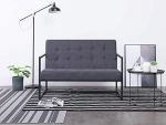 Tidyard 2-kohaline diivan k&auml;etugedega tumehall terasest ja kangast diivanikomplekt Diivanikomplekt Lounge diivan Elutoa diivan Kodum&ouml;&ouml;bel Kontorim&ouml;&ouml;bel 114 x 78 x 81 cm