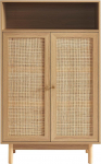 BA&Iuml;TA Helena Sideboard Oak Effect Rattan Weave 2 Door 80cm