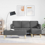 Gecheer Diivan komplekt 2 tk Dunkelgrau 173 x 131 x 67 cm Stoff, Wohnzimmer Polstersofa Couch f&uuml;r Apartment B&uuml;ro G&auml;stezimmer Schlafzimme3329253