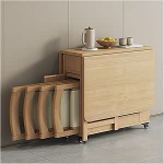 Kokkupandav s&ouml;&ouml;gilaud Kokkupandav s&ouml;&ouml;gilaud ja toolid, pikendatav kokkupandav laud, mis on valmistatud t&auml;ispuidust k&ouml;&ouml;gi jaoks kodus, restoranis, koos hoiukastiga k&uuml;lalislahkuseks elutoas, Einac