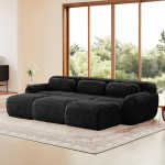 Boneless Cloud Diivan Premium Plush Fabric, ergonoomiline seljatugi & moodul disain Sleep Function Diivan elutuppa, kodukontorisse & teismeliste tuppa, lemmikloomadele sobiv, kriimustuskindel & ei vaja kokkupanekut, must
