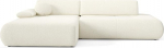 Masseno Ecksofa Delta L-S mit Schlaffunktion L-Form, Modern Sofa mit Bettkasten, Wohnzimmersofa, Couch, Soffa, Bettsofa, Couchgarnitur - Creme, Puente 03