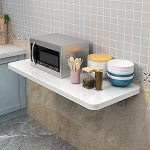 Wei&szlig;e, wandmontierte, zusammenklappbare Werkbank f&uuml;r das Homeoffice, die Waschk&uuml;che, die Garage, den Keller, die Bar, das Arbeitszimmer oder die K&uuml;che. Platzsparender Klapptisch mit Halterun