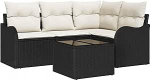 Gartensofa-komplekt 5 tk Schwarz Poly-Rattan Gartenm&ouml;bel Model3345687