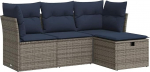 Garten-Sofagarnitur mit Stauraum & Fu&szlig;hocker - PE-Rattan, 55x53x34 cm, f&uuml;r Terrasse und Innenhof Model3325257