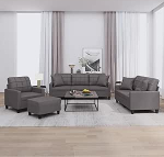 Tidyard 4-osaline diivanikomplekt koos pehmendustega Hall kunstnahast polsterdatud diivan Elutoa diivan elutuppa Sissep&auml;&auml;suala Kontor 3201355