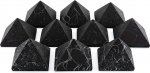 KASHU Gemstone Shungite Straight from Karelia: 10 x Pyramid 4 cm Unpolished