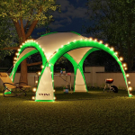 Swing & Harmonie LED s&uuml;ndmus Gazebo 3.6 x 3.6 m DomeShelter aed Gazebo p&auml;ikesemooduliga paviljon disainer aed telk Camping Gazebo peotelk koos valgustusega (roheline)