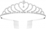 Krooni tiraažid naistele: Tiara Silver Crown Crystal Tiara Crowns Pulmad Bridal Tiara Tiara Kristallid Princess Crown Queen s&uuml;nnip&auml;evaks, pulmad, pidulik, Prom Party