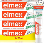 elmex Junior Hambapasta 6-12 aastat 4 x 75 ml - meditsiiniline hammaste puhastamine 1400 ppm fluoriidisisaldusega v&auml;ga t&otilde;husaks kaariesekaitseks - tugevdab uusi p&uuml;sivaid hambaid.