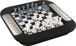 Lexibook CG1335 Chessman FX Electronic Chess Game with Touch-Sensitive Keyboard, Light and Sound Effects, 32 Chess Pieces, 64 Difficulty Levels, Family Board Game in Black/Silver Colour