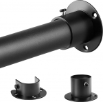 Must riidekapi riba reguleeritav 74-284 cm, riidekapi riidepulk (l&auml;bim&otilde;&otilde;t 32 x 28 mm), teleskoopvarras magamistoa riidekapile