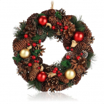 com-four&reg; uksekoristus j&otilde;uludeks - Advendip&auml;rg m&auml;nniokstega ja j&otilde;ulukommetega - Dekoratiivne p&auml;rg - j&otilde;ulukaunistus - lauap&auml;rg - j&otilde;ulup&auml;rg - j&otilde;ulup&auml;rg