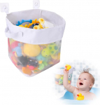 saerryor Badespielzeug Aufbewahrungsnetz Tasche, Badespielzeug Aufbewahrung Organizer, mit 2 leistungsstarken Saugnapf-Haken, Baby-Badespielzeughalter, Badespielzeug-Netz, f&uuml;r