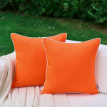 LIGICKY komplekt 2 veekindlat padjakatet v&auml;ljas, dekoratiivsed oranžid dekoratiivsed padjakatted, ruudukujulised padjakatted, dekoratiivsed padjad, 50 x 50 cm.