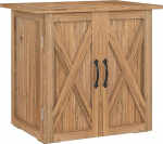 Outsunny Wooden Garden Shed, Wooden Tool Cabinet, Outdoor Tool Shed, Tool Shed with Double Door, Multi-Purpose Cabinet for Garden, Balcony, 77 x 55 x 72 cm, Brown