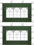 Side Panels for Gazebo with PVC Window, Green, 2 x 3 m Waterproof, Side Panel Garden Party Tent, UV Protection, 210D Side Replacement for Waterproof Garden Gazebo, Outdoor, Party