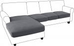 jianyana Sectional Diivan Covers, universaalne L-kujuline elastne diivanipadja kate, libisemiskindel eraldi padi, diivanilaua, kulumiskindel m&ouml;&ouml;bli kaitse (Jacquard Grey, 4-kohaline)