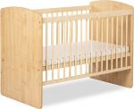 KMbaby K2 beebivoodi naturaalne puit 120 x 60 cm koos lamelliraamiga - beebivoodi 3 tasandit reguleeritava k&otilde;rgusega - naturaalne m&auml;nnipuit ja MDF.
