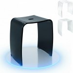 Meran Vannitoatool - must akr&uuml;&uuml;list du&scaron;itool k&auml;epidemega, ergonoomiline iste, libisemiskindlad kummist jalad ja ajatu disain (kuni 180 kg)