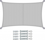 VOUNOT&reg; Ristk&uuml;likukujuline markiis koos kinnituskomplektiga, veekindel p&auml;ikesekaitse, ilmastikukindel, r&otilde;dule, aeda, terrassile, 3 x 5 m, helehall