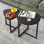 HOJINLINERO kohvilaud, k&uuml;ljelauad, k&uuml;ljelauad, elutuba, 2 tuba, &uuml;mmargune kohvilaud, v&auml;ike kohvilaud, dekoratsioon magamistuppa, kaasaegne ja tugev metallraam ja puidust plaat,