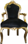 Casa Padrino Baroque s&ouml;&ouml;gitooli must/kuldne koos k&auml;etugedega - Antiikm&ouml;&ouml;bel
