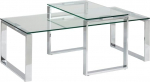 AC Design Furniture Jannis H000009514 Kohvilaudade komplekt L&auml;bipaistev klaasplaat 10 mm Umbes 115 x 45 x 69 cm Kroomitud metallist raam