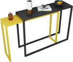 Konsoollaud, t&ouml;&ouml;stuslik koridorilaud, pikendatav k&uuml;ljepaneel, kitsas, rauast lauaplaadiga, k&ouml;&ouml;ki, sissep&auml;&auml;su, elutuppa, s&ouml;&ouml;gituppa (kollane, 39.3 tolli/100 cm)