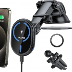 OHLPRO Magsafe autokinnitusele ja iPhone 16 Pro Max/ 16 Pro/16, iPhone 15/14/13/12 seeria, 360&deg; reguleeritav armatuurlaua tuuleklaasi auto telefonihoidik koos laadimisfunktsiooniga