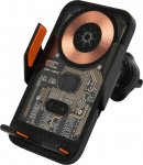 Juhtmevaba autolaadija, kiirlaadimisadapter, telefoni aluse hoidja telefonile, l&auml;bipaistev kest 360&deg; p&ouml;&ouml;rlev kinnitus, puutetundliku telefoni hoidja kinnitus (C10)