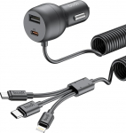 BUDI 35W autolaadija sisset&otilde;mmatav 3 in 1 kaabel