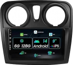 6G + 128GB 9-tolline IPS Android 14 autoraadio GPS navigatsioon Dacia Sandero II B52 2012-2019 Carplay Android auto DSP WiFi SWC Bluetooth RDS FM AM kaamera + mikrofon