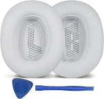 Ersatz-Ohrpolster f&uuml;r JBL E65 (E65BT E65BTNC)/Live 650 (650NC 650BTNC)/Live 660 (660NC 660BTNC)/Duet NC Over-Ear-Kopfh&ouml;rer, weiche Leder-Ohrpolster, ger&auml;uschisolierender Schaumstoff, Wei&szlig;