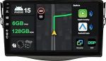 [6G + 128G] IPS 9-tolline Android 15 autoraadio Toyota RAV4 2006-2012 koos Navi Octa Core'iga [Sisseehitatud CarPlay/Android Car/DSP/Mirror Link/GPS Navi/360 Camera/Bluetooth 5.0/WiFi/USB