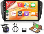 8 s&uuml;damikud 6+128G Android Autoradio Seat Ibiza IV 6J 2009-2014 juhtmevaba Carplay 9-tolline puuteekraan koos Android auto peeglilinkiga Bluetooth FM/RDS/EQ/DSP WiFi GPS navigatsioon roolijuhtimispuldiga