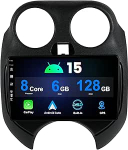 6GB RAM+128GB ROM Autoradio Android 15 F&uuml;r Nissan March 2011-2014 Tagfahrkamera+Mic-Mit GPS Wireless Carplay,DSP,WiFi,BT5.0,Lenkradsteuerung,Mirror Link 9 IPS Touch-Screen