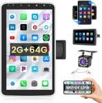 Hikity 2 + 64 GB Android 15 autoraadio 10-tollise p&ouml;&ouml;ratava puuteekraaniga navigeerimine Android autoraadio Bluetooth peeglilinkiga iOS / Android raadio autoraadio puuteekraaniga 1 DIN USB SWC mikrofoniga