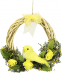 Flair Flower 090274G Lihav&otilde;ttep&uuml;hade p&auml;rg lindude lilled vibu kaunistus p&auml;rg garland kunstlik lihav&otilde;tted ukse kaunistus kevadine ukse kaunistus sissep&auml;&auml;suala lill seinakna, kollane, 20 x 20 x 5 cm, 20 x 20 x 5 cm