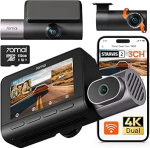 70mai 4K T800 3 kanaliga Dashcam eesmine tagumine sisemine (2160P + 2160P + 1080P), Dual STARVIS 2 IMX678 3 HDR Dash Cam auto 512GB SD kaardiga, 4G LTE, AI liikumistuvastus, &ouml;ine n&auml;gemine, 24H parkimise j&auml;lgimine