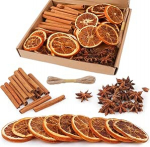 80 j&otilde;ulup&auml;rja kaunistust, advendip&auml;rja aksessuaarid, kuivatatud apelsiniviilud, kaneelipulgad, t&auml;htaniis, džuutk&ouml;is, looduslik kaunistuskomplekt advendip&auml;rja ja j&otilde;ulude jaoks.