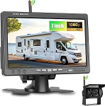 SIXWIN traadita tagantvaate kaamera komplekt HD 1080P 7-tolline monitor koos 1 traadita tagantvaate kaameraga haagisele, RV, veoautole, autole, bussile, IP68 veekindel, &ouml;ine n&auml;gemine, BSD, 12V-36V