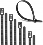 Pakend 200 uuesti suletavast kaablipaelast, mustad eemaldatavad korduvkasutatavad kaablipaelad, &uuml;mmargune disain ei kahjusta k&auml;si, lihtne avada (6 + 8 + 10 + 12 tolli iga suurus 50 t&uuml;kki)