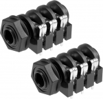 hankimise kaart PCB Mount 6.35mm 6 Pin Female Headphone Stereo Jack Audio Video Plug Black 2pcs