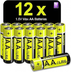 AA-Alkalibatterien, 1,5 V, LR6 MN1500, langlebige Leistung f&uuml;r Spielzeug, Fernbedienungen und Alltagsger&auml;te, 12 St&uuml;ck