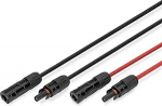 DIGITUS p&auml;ikesekaabli pikendus komplekt - 2 kaablit - 3m - 6mm&sup2; juhtide ristl&otilde;ige - MC4 pistik - IP65/68 - UV- ja ilmastikukindel - XLPO mantel - PV p&auml;ikeses&uuml;steemidele - 1x punane, 1x must