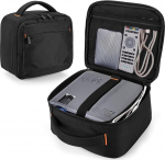 CURMIO projektorkott, kandekott miniprojektorile, projektorkott, mis &uuml;hildub DR.J ja QKK ja teiste v&auml;ikeste projektorite ja tarvikutega (ilma tarvikuteta), must