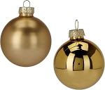 Well Home Set mit 16 Weihnachtskugeln, goldfarben, &Oslash;5 cm, gl&auml;nzend und matt